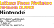 Letters From Nintendo (September 13, 1995)